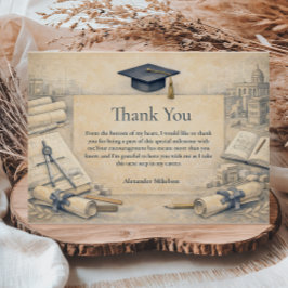 Tarjeta De Agradecimiento Graduación en Arquitectura Clásica