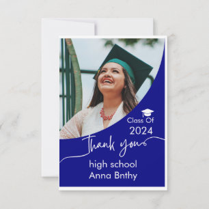 Tarjeta De Agradecimiento Graduación en la Marina Moderna Gracias