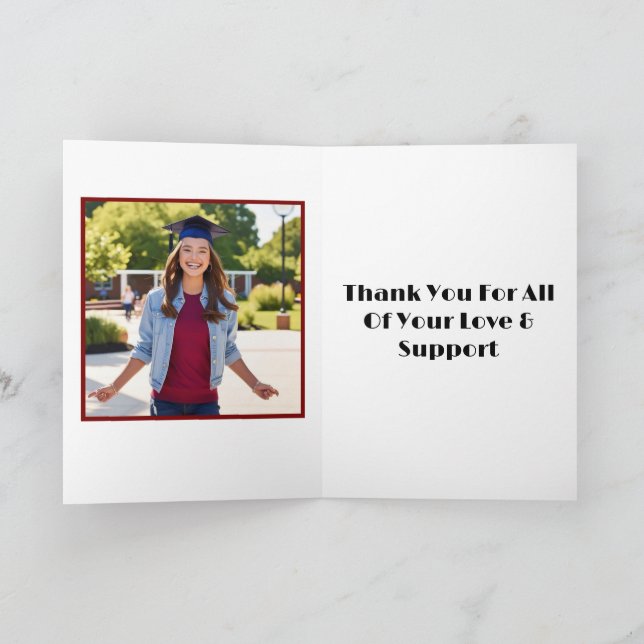 Tarjeta De Agradecimiento Graduación (Evergreen/Mujer) (Interior)