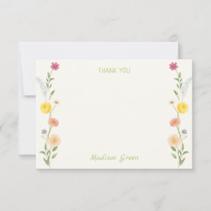 Tarjeta De Agradecimiento Graduación Floral Caprichosa