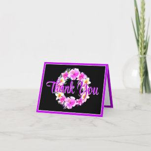 Tarjeta De Agradecimiento Graduación Floral Tropical Aloha Luau