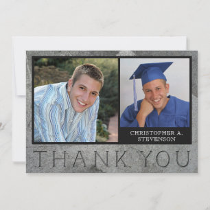 Tarjeta De Agradecimiento Graduación Foto de Piedra Grabada Formal Gracias