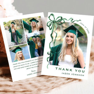 Tarjeta De Agradecimiento Graduación FOTOGRÁFICA 5 Cinta de vaca verde de mo