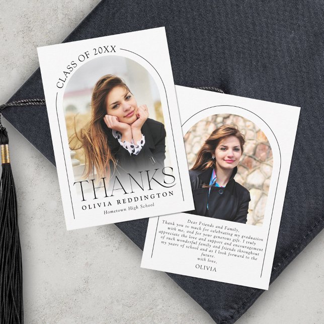 Tarjeta De Agradecimiento Graduación fotográfica del Arco Moderno 2 (Subido por el creador)