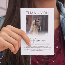 Tarjeta De Agradecimiento Graduación Fotográfica Moderna Simplista