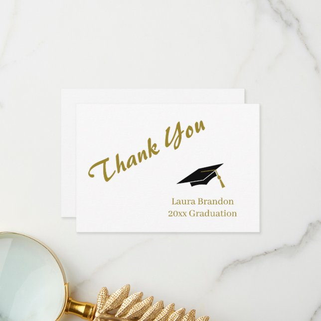 Tarjeta De Agradecimiento Graduación Gracias (Anverso/Reverso In Situ)