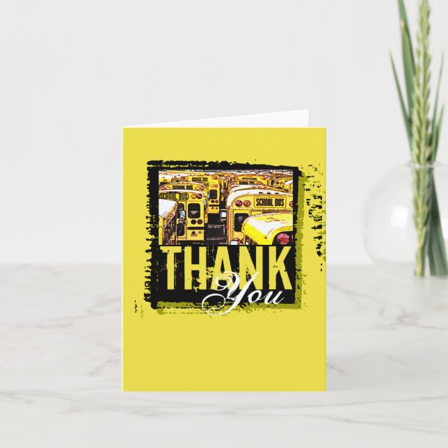 Tarjeta De Agradecimiento Graduación Gracias Autobús Escolar 3 (Anverso)