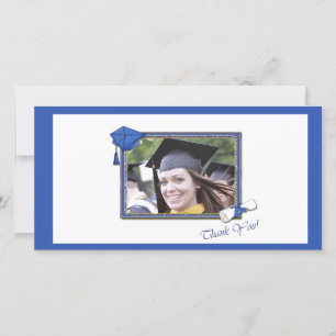 Tarjeta De Agradecimiento Graduación Gracias Azul
