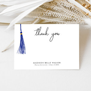 Tarjeta De Agradecimiento Graduación Gracias Blue Tassel