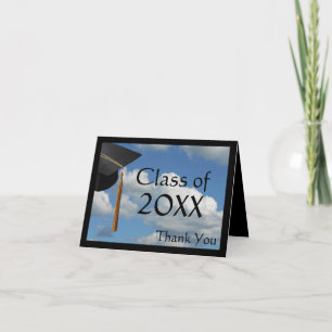Tarjeta De Agradecimiento Graduación Gracias Cartas, cielo azul, cualquier a