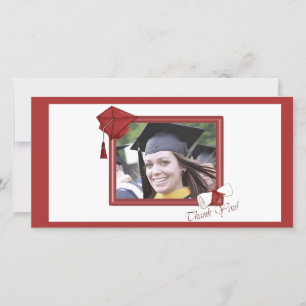 Tarjeta De Agradecimiento Graduación gracias rojo