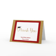 Graduación Gracias, Rojo y Oro, Añadir Nombre/Año