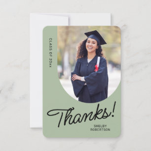 Tarjeta De Agradecimiento Graduación Gracias Script Arch Photo