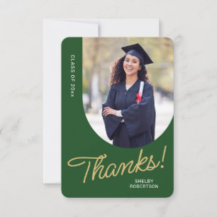 Tarjeta De Agradecimiento Graduación Gracias Script Arch Photo