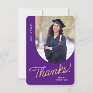 Tarjeta De Agradecimiento Graduación Gracias Script Arch Photo