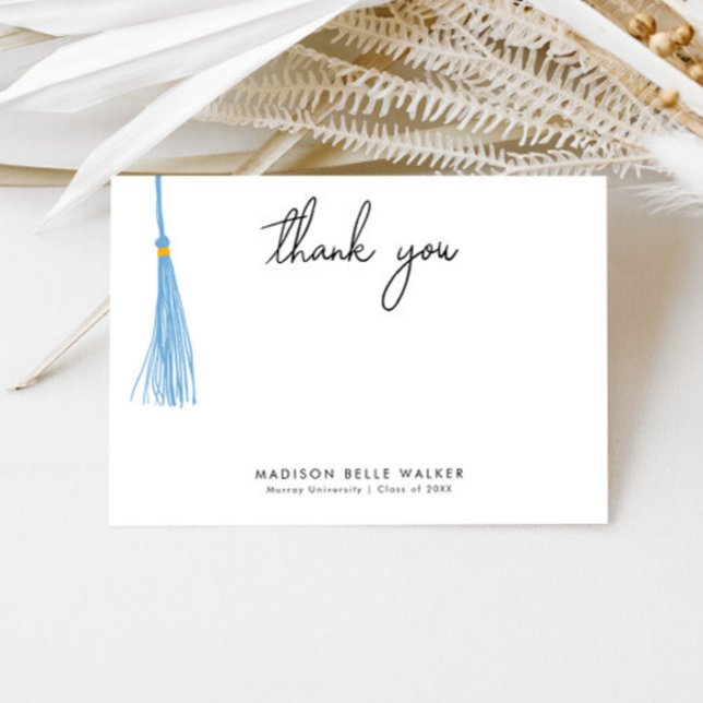 Tarjeta De Agradecimiento Graduación Gracias Tassel Azul Claro (Subido por el creador)