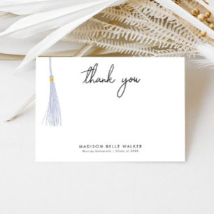 Tarjeta De Agradecimiento Graduación Gracias Tassel Blanco