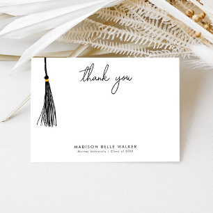 Tarjeta De Agradecimiento Graduación Gracias Tassel Negro
