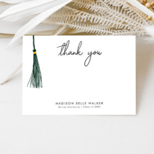 Tarjeta De Agradecimiento Graduación Gracias Tassel Verde