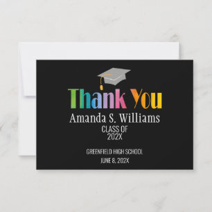 Tarjeta De Agradecimiento Graduación Grad Cap Gracias
