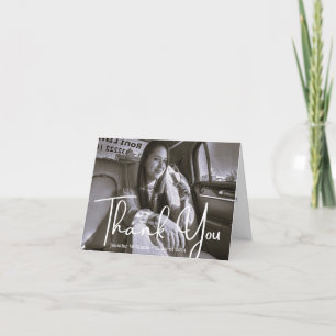 Tarjeta De Agradecimiento graduación mínima del guión 2024 foto elegante