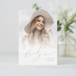 Tarjeta De Agradecimiento Graduación minimalista de imágenes de escritura de