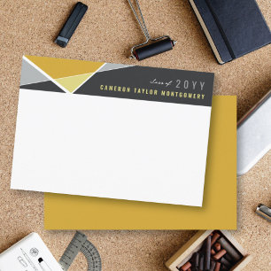 Tarjeta De Agradecimiento Graduación Moderna de Bloques Geométricos Cruzados