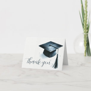 Tarjeta De Agradecimiento Graduación moderna de color de agua elegante