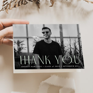 Tarjeta De Agradecimiento Graduación moderna de fotografía en la Casa de la