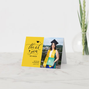 Tarjeta De Agradecimiento Graduación moderna de fotografía Minimalista amari