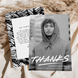 Tarjeta De Agradecimiento Graduación moderna de fotos discontinuas