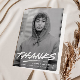 Tarjeta De Agradecimiento Graduación moderna de fotos discontinuas