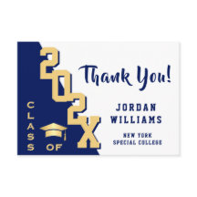 Graduación moderna Minimalista de color azul dorad