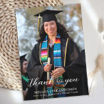 Tarjeta De Agradecimiento Graduación moderna Personalizado simple foto de gr<br><div class="desc">Presentamos nuestras exquisitas tarjetas de agradecimiento personalizadas, la manera perfecta de expresar su gratitud y aprecio con estilo. Diseñadas para el moderno graduado, estas tarjetas presentan un diseño elegante y elegante adornado con una foto simple, que le permite mostrar su memoria favorita del último año de la secundaria, la universidad...</div>