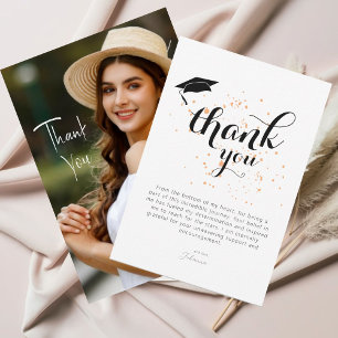 Tarjeta De Agradecimiento Graduación moderna y moderna de fotos