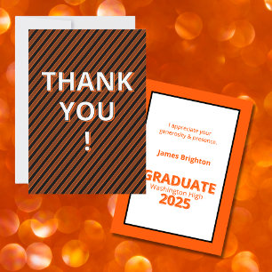 Tarjeta De Agradecimiento Graduación naranja