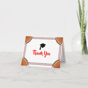 Tarjeta De Agradecimiento Graduación roja y negra