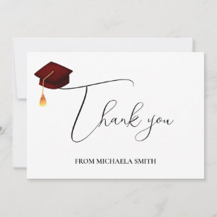 Tarjeta De Agradecimiento Graduación sencilla manuscrita de manuscritos de m