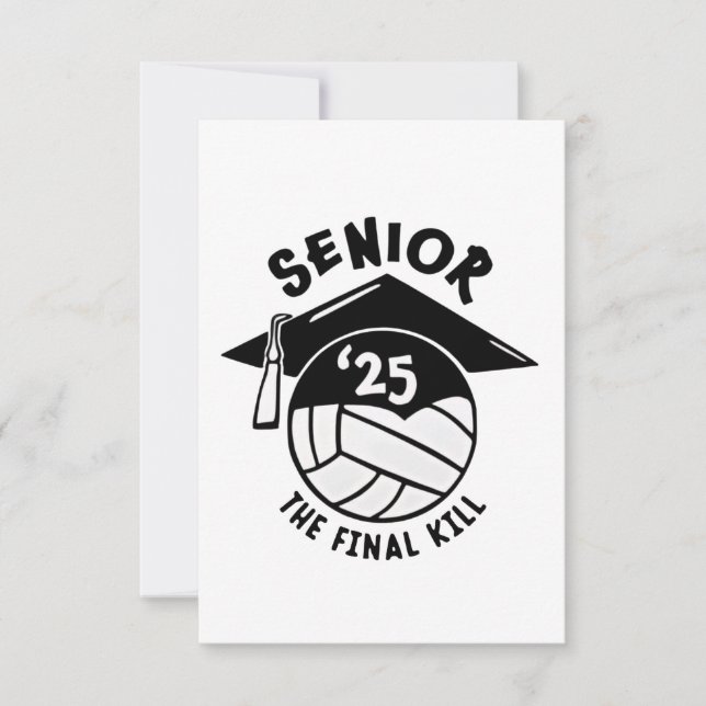 Tarjeta De Agradecimiento Graduación Senior 2025 del voleibol (Anverso)