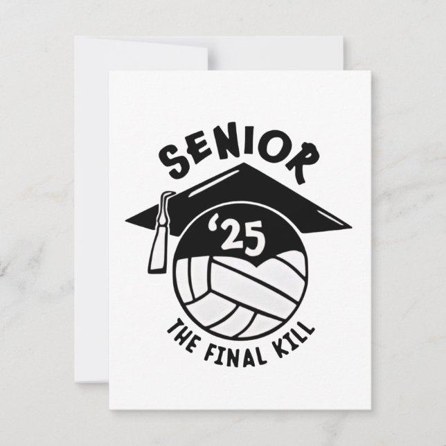 Tarjeta De Agradecimiento Graduación Senior 2025 del voleibol (Anverso)