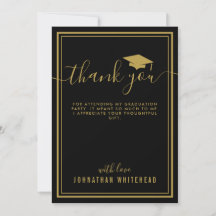 Graduación Simple Photo Black