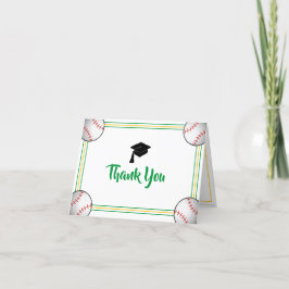 Tarjeta De Agradecimiento Graduación verde y de oro