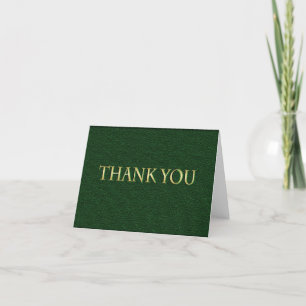Tarjeta De Agradecimiento Graduación verde y de oro