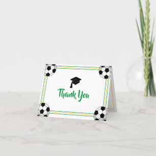 Tarjeta De Agradecimiento Graduación verde y de oro
