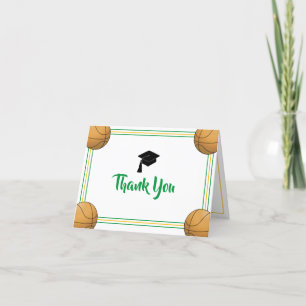 Tarjeta De Agradecimiento Graduación verde y de oro