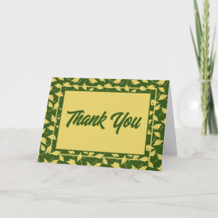 Tarjeta De Agradecimiento Graduación Verde y Fiesta de Oro Gracias