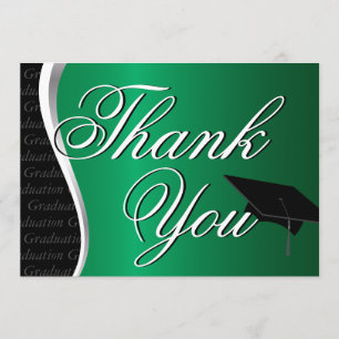 Tarjeta De Agradecimiento Graduación verde y negra gracias