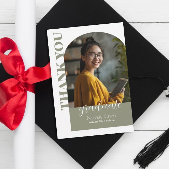 Tarjeta De Agradecimiento Graduado de fotografía del Arco Verde Masaje Moder (Subido por el creador)