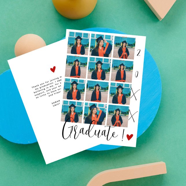 Tarjeta De Agradecimiento Graduado de guión moderno 12 Collage de fotos Grac (Subido por el creador)