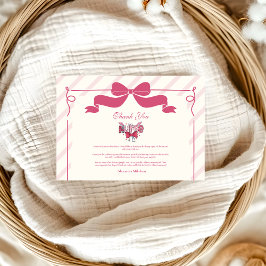 Tarjeta De Agradecimiento Graduado de la Escuela de Enfermería Pink Bow Coqu